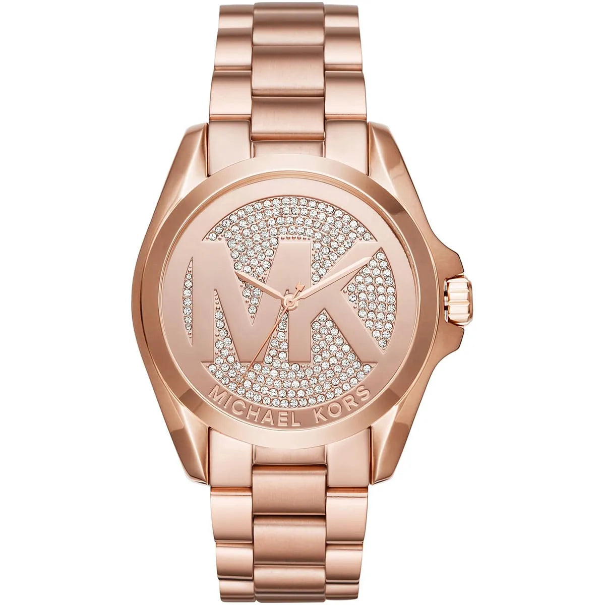 Michael Kors Bradshaw Pavé Crystal Logo Rose Gold-Tone Women's Watch - MK6437