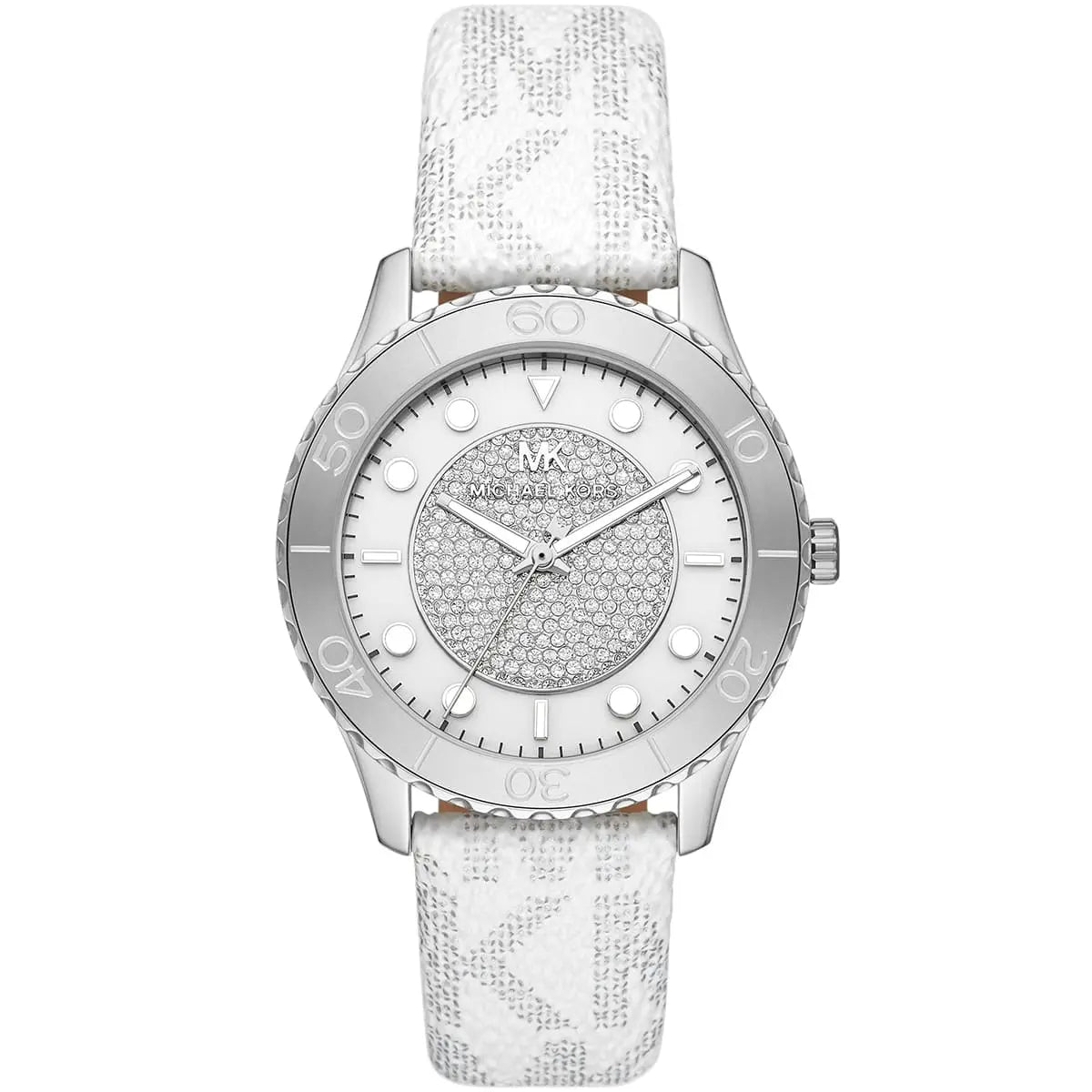 Watch Runway Oversized Runway Dive Pavé Silver-Tone Women's Watch - MK6998