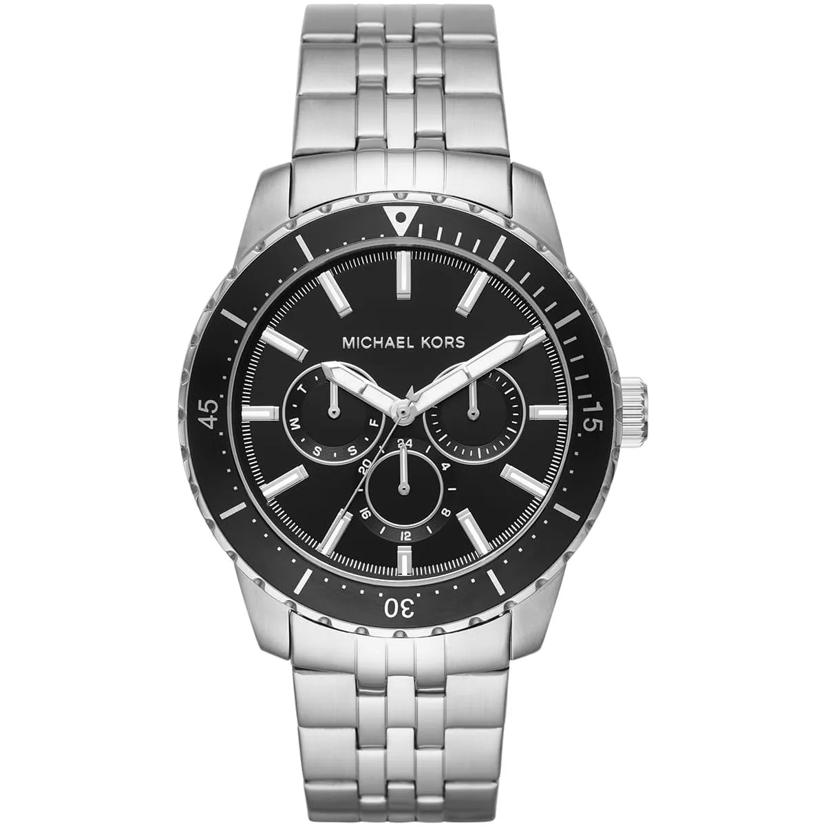 Michael Kors Cunningham Multifunction Black Dial Silver Men's Watch - MK7156
