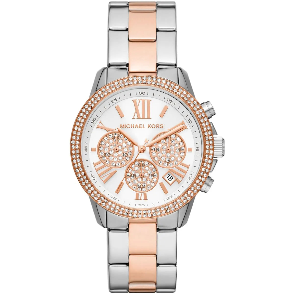 Michael Kors Oversized Bryn Pavé Two-Tone Watch - MK7201