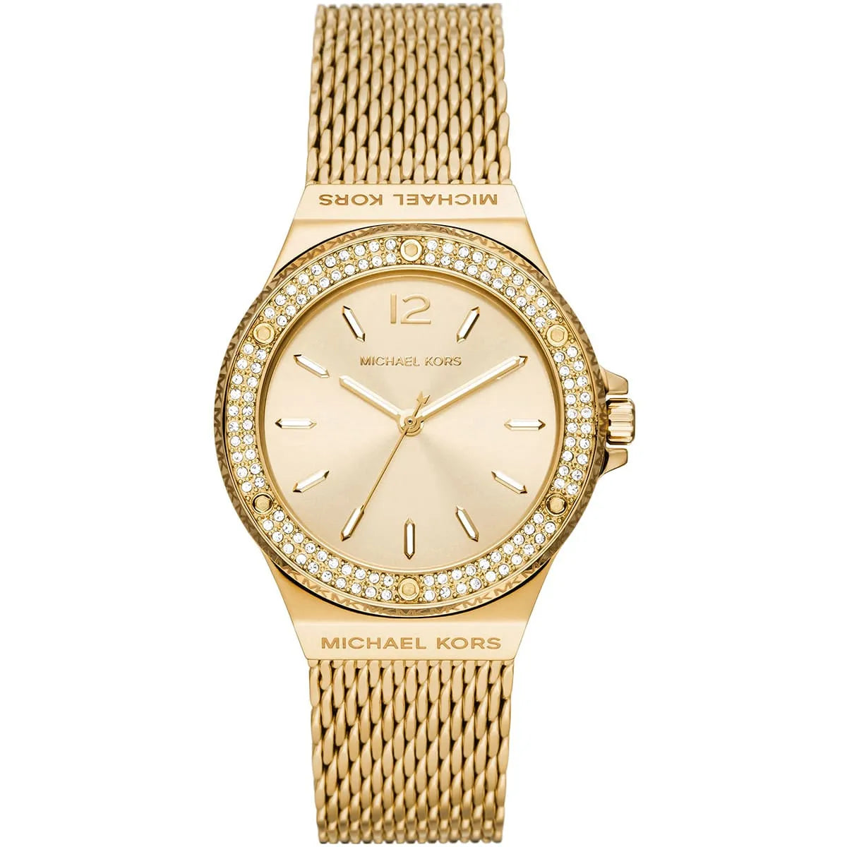 Michael Kors Lennox Pavé Gold-Tone Mesh Women's Watch - MK7335