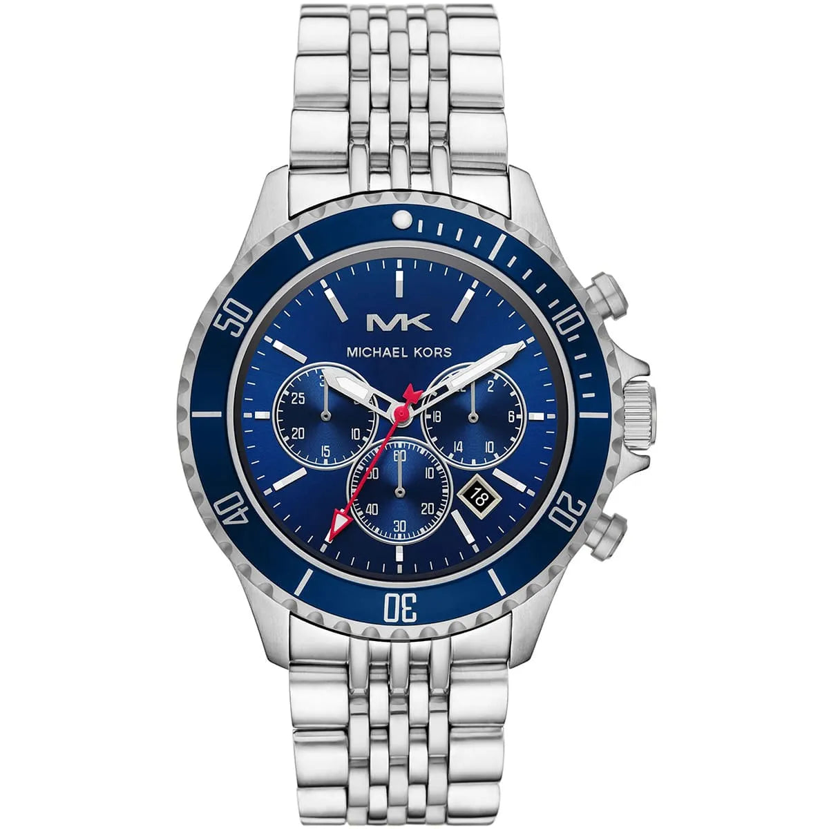 Michael Kors Bayville Chronograph Navy Blue Dial Silver Men's Watch - MK8896