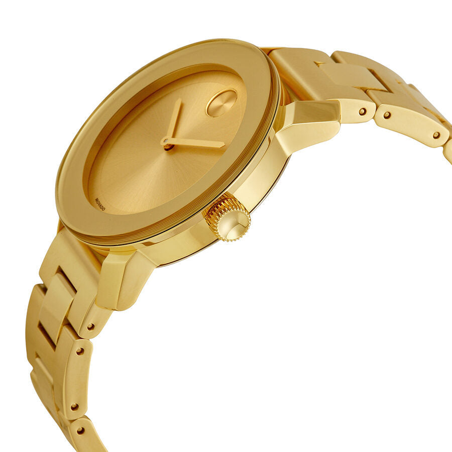 Movado Bold Champagne Dial Yellow Gold Ion-pated Ladies Watch #3600085 - Kiwi Watches #2