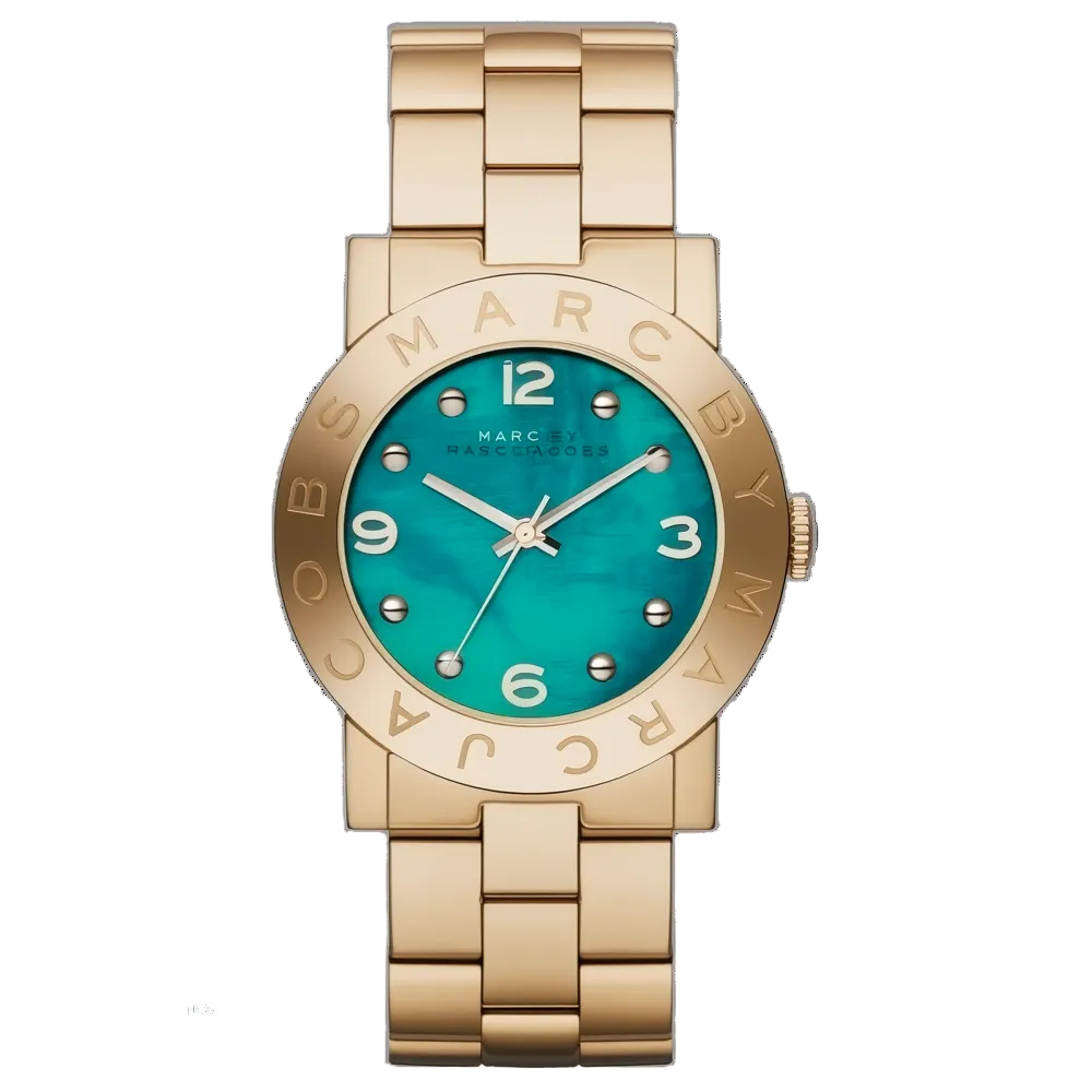 Marc By Marc Jacobs Amy Turquoise Dial Gold Plated Watch MBM8624