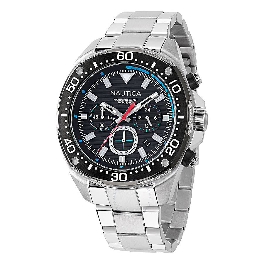 Nautica NCT Blue Sail Chronograph Quartz Black Dial Men's Watch NAPBSF406 - The Watches Men & Co