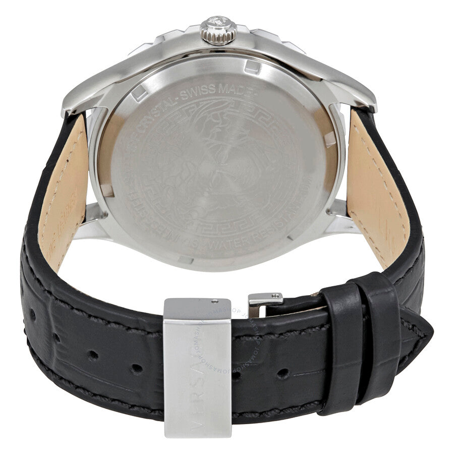 Open Box - Versace Hellenyium Black Dial Automatic Men's Leather Watch VZI010017 - Dawson Watches #3