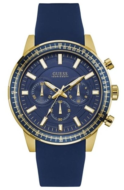 Guess Multi-Function Blue Chronograph Silicone Men's Watch W0802G2 - Kiwi Watches