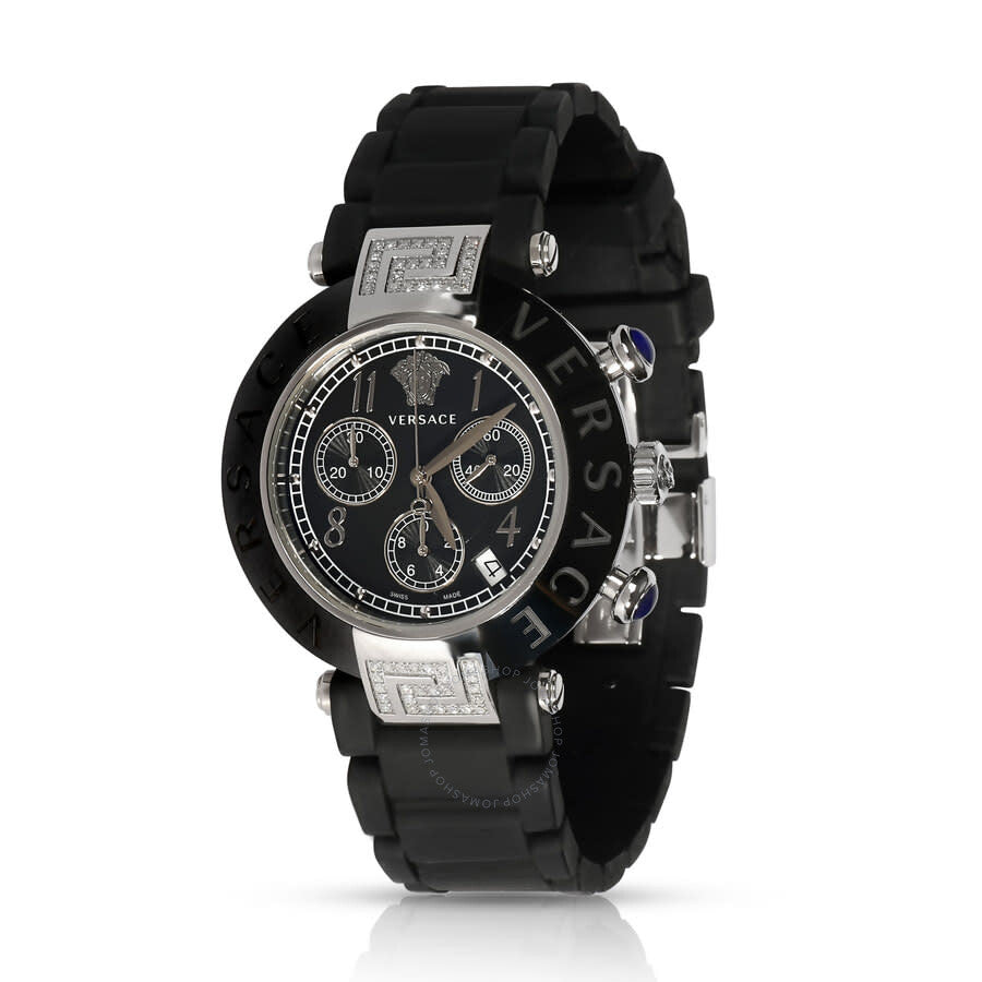 Pre-owned Versace Reve Chronograph Quartz Black Dial Unisex Watch 95C - Dawson Watches