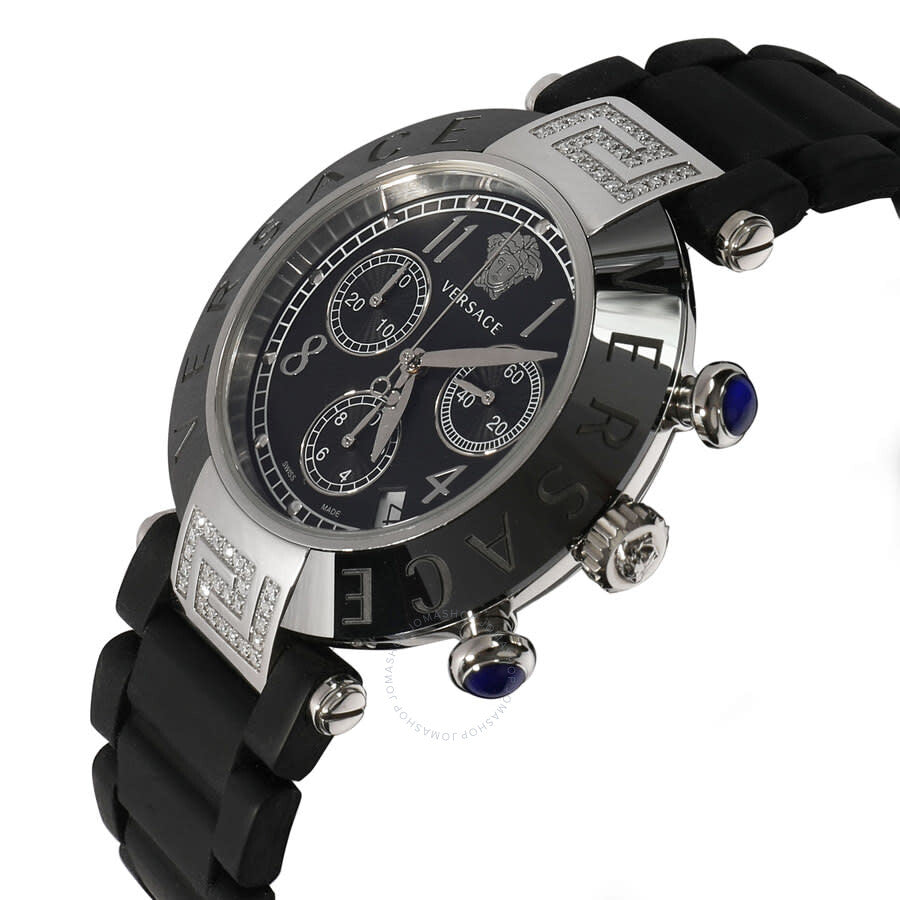 Pre-owned Versace Reve Chronograph Quartz Black Dial Unisex Watch 95C - Dawson Watches #3