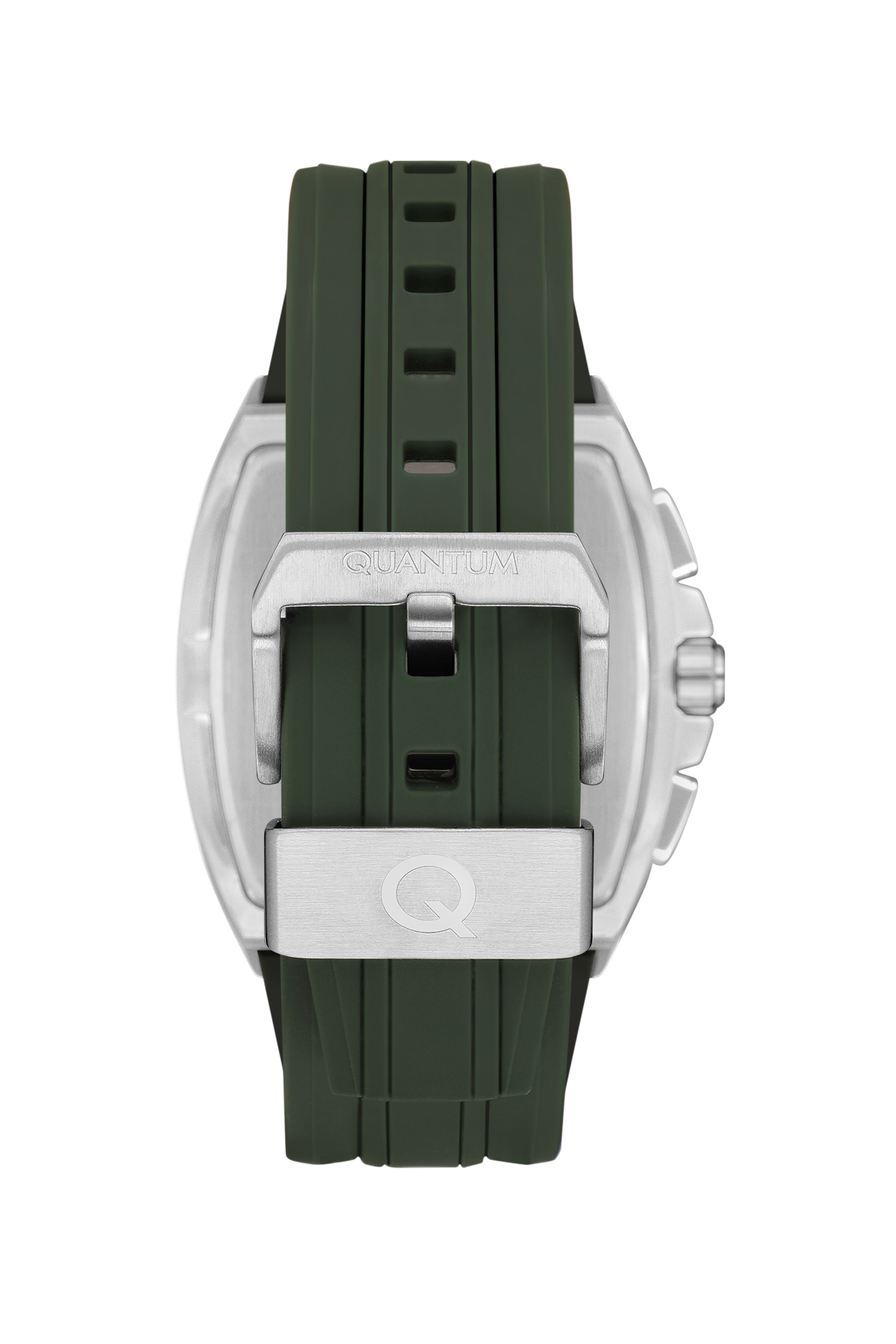 Quantum Chronograph All Green Silver Case Watch HNG997.375