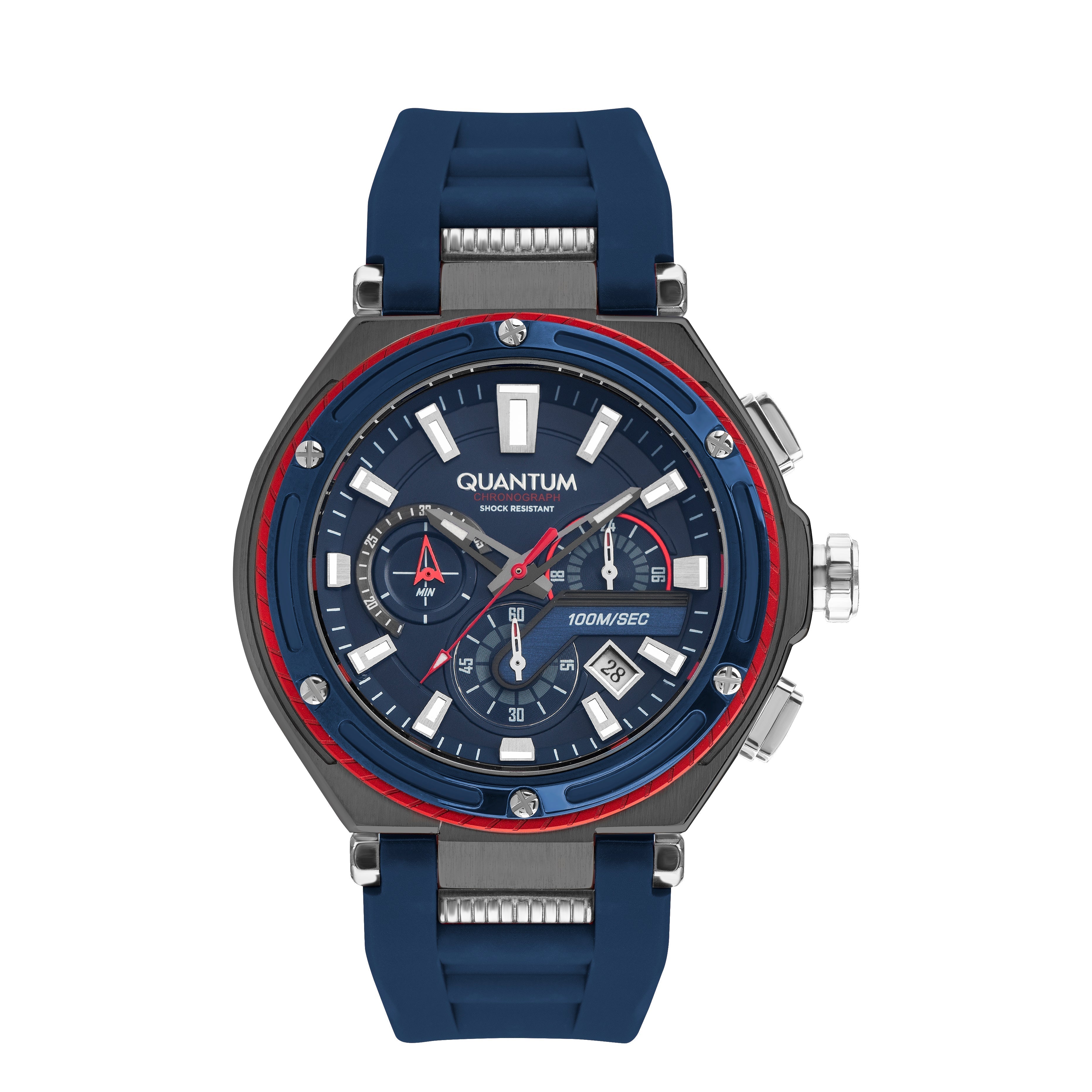 Quantum Hunter Men’s Dark Blue Dial Chronograph Watch – HNG1010.099 - Watch