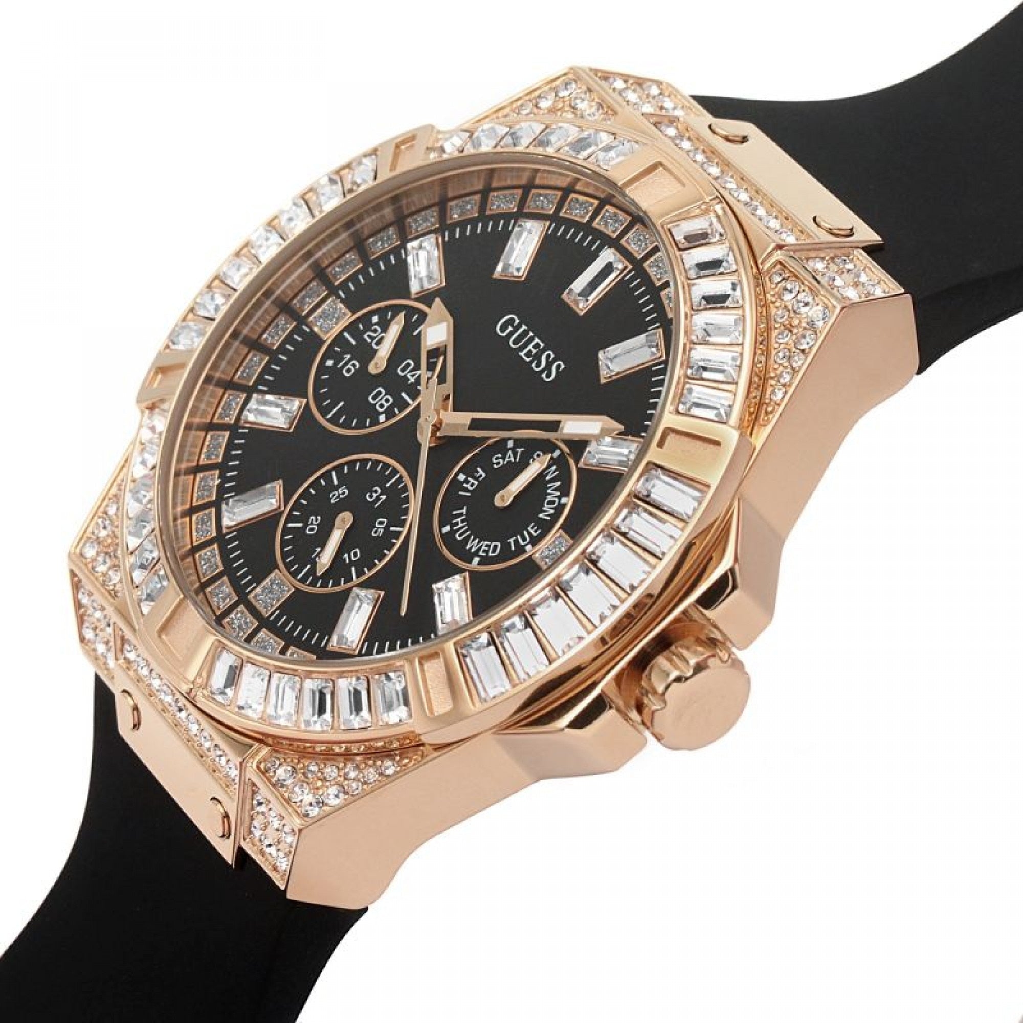 Guess Venus Black Silicone Crystal Women's Watch GW0118L2 - Dawson Watches #2