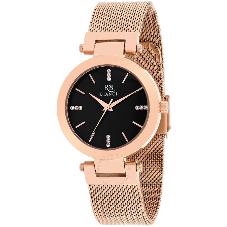 Roberto Bianci Cristallo Quartz Black Dial Ladies Watch RB0403 - Dawson Watches