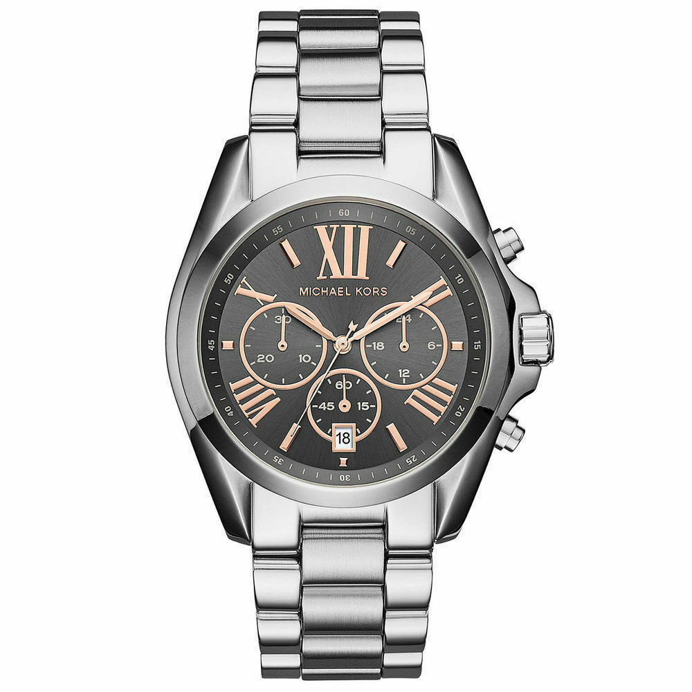 Michael Kors Bradshaw Chronograph Grey Dial Silver Men's Watch - MK6557