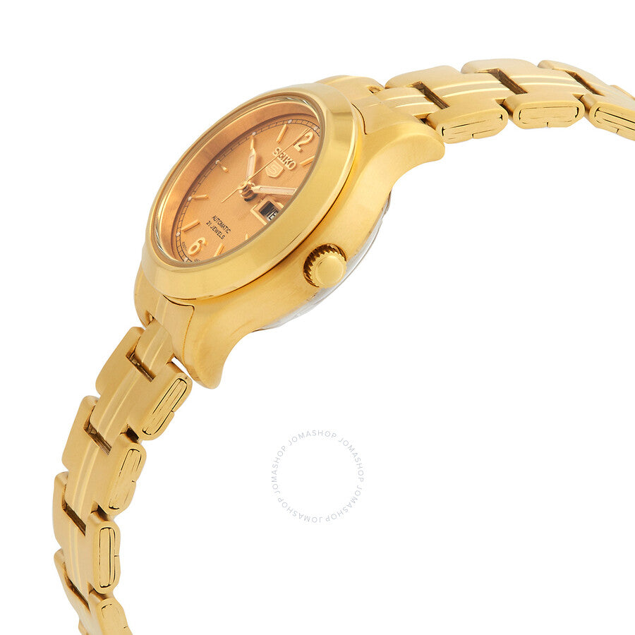 Seiko 5 Automatic Gold Dial Ladies Watch SYME02K1 - The Watches Men & Co #2