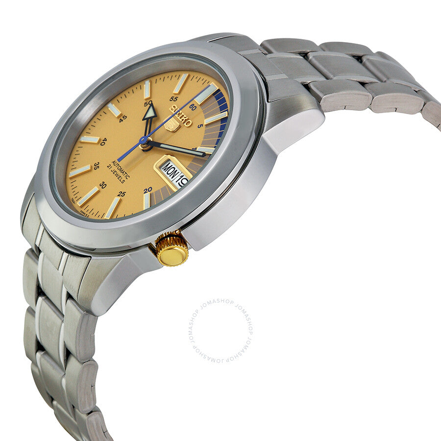 Seiko 5 Automatic Gold Dial Stainless Steel Men's Watch SNKK29 - Dawson Watches #2