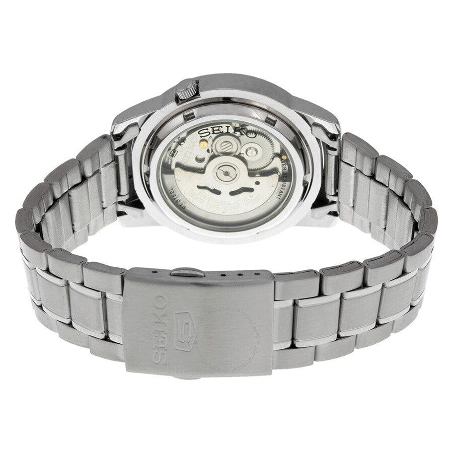 Seiko 5 Automatic White Dial Stainless Steel Men's Watch SNKK25 - The Watches Men & Co #3