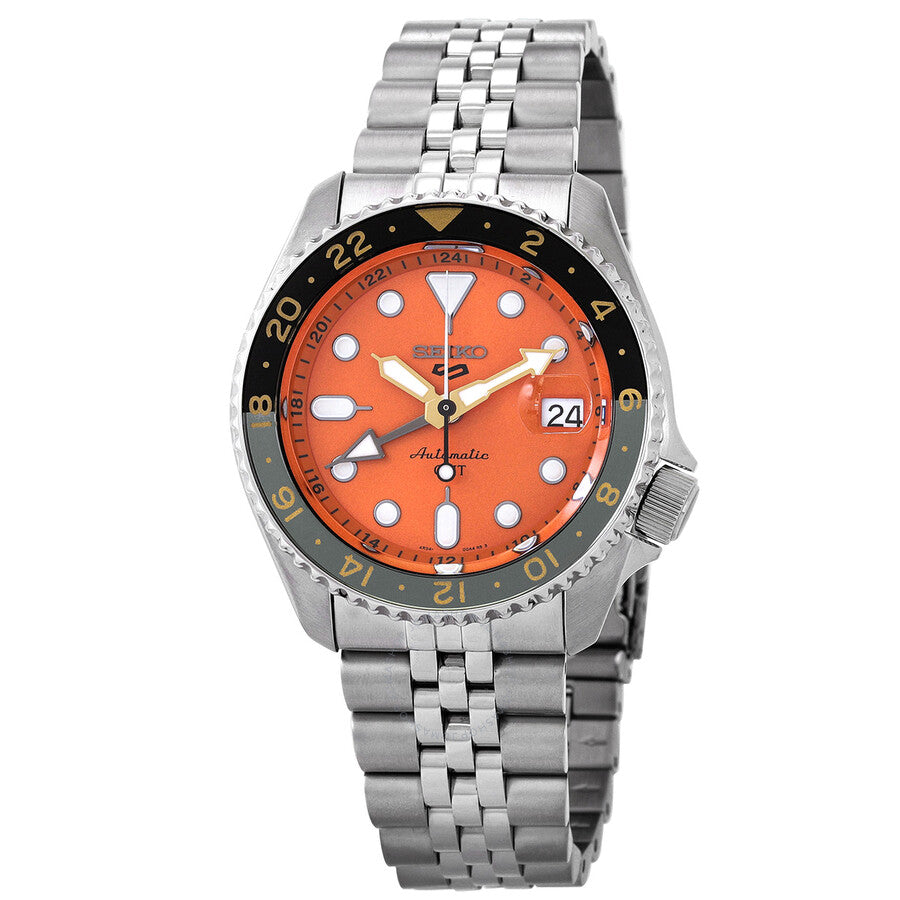 Seiko 5 Sports GMT Automatic Orange Dial Men's Watch SSK005K1