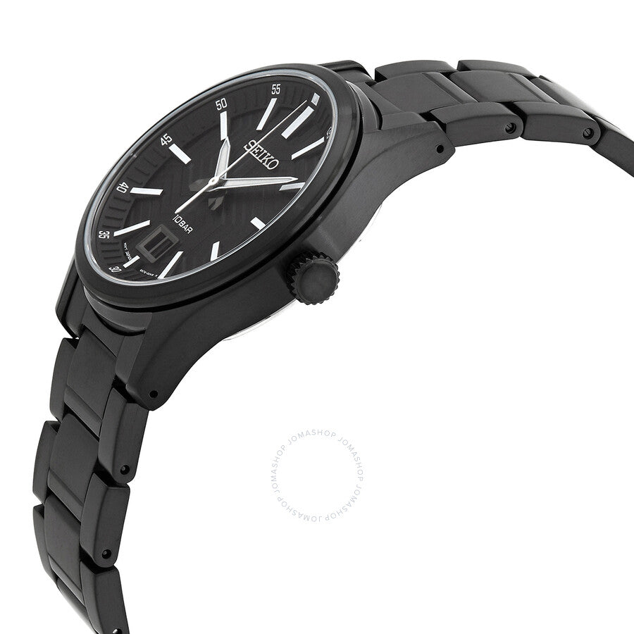 Seiko Big Date Quartz Black Dial Men's Watch SUR515P1 - Dawson Watches #2