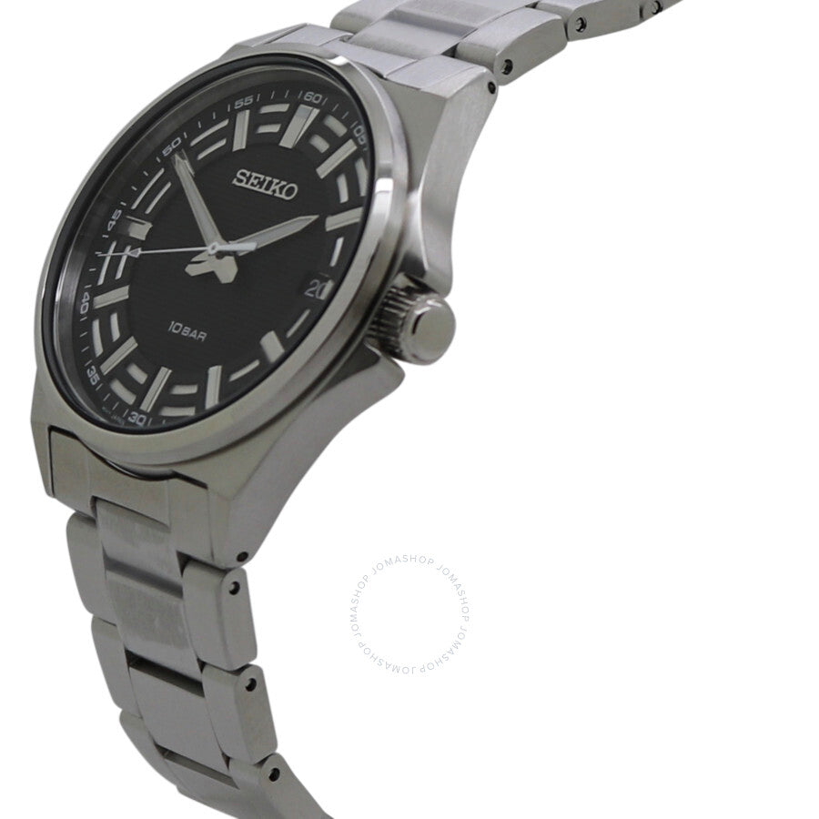 Seiko Classic Quartz Black Dial Men's Watch SUR505P1 - Dawson Watches #2