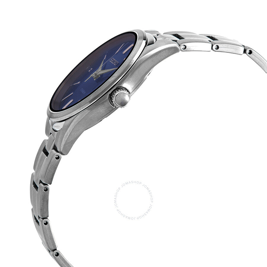 Seiko Classic Quartz Blue Dial Grey Titanium Men's Watch SUR373 - Dawson Watches #2