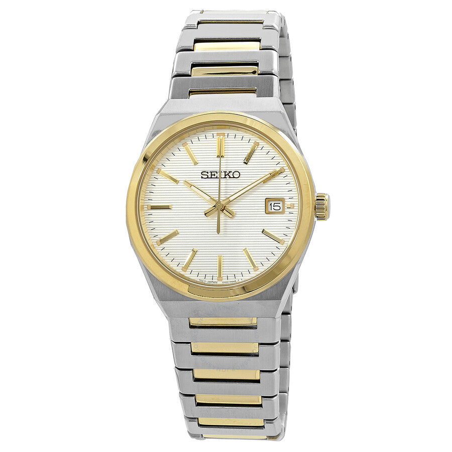 Seiko Classic Quartz White Dial Two-Tone Men's Watch SUR558P1 - Dawson Watches