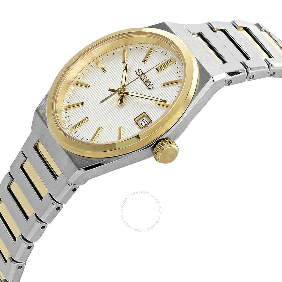 Seiko Classic Quartz White Dial Two-Tone Men's Watch SUR558P1 - Dawson Watches #2