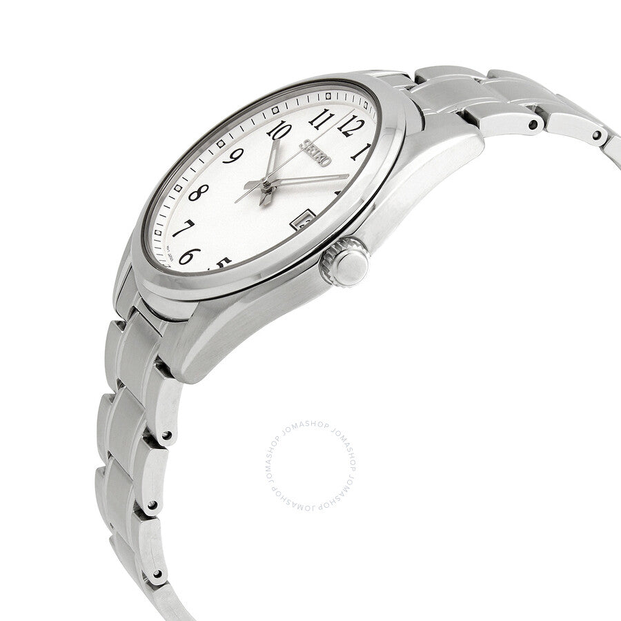 Seiko Core Quartz White Dial Men's Watch SUR459P1 - The Watches Men & Co #2