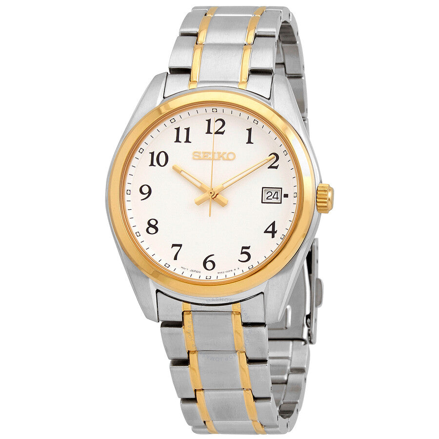 Seiko Core Quartz White Dial Men's Watch SUR460P1 - The Watches Men & Co