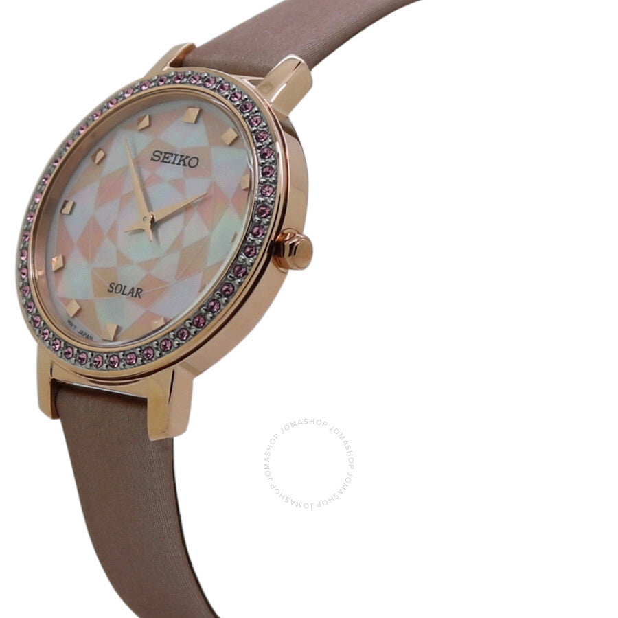 Seiko Crystal Mother of Pearl Dial Ladies Watch SUP456P1 - Dawson Watches #2