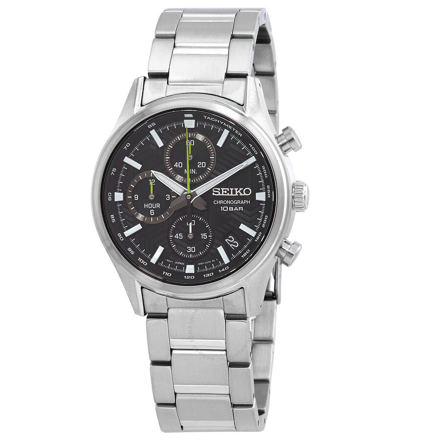 Seiko Dress Chronograph Quartz Black Dial Men's Watch SSB419P1 - Dawson Watches