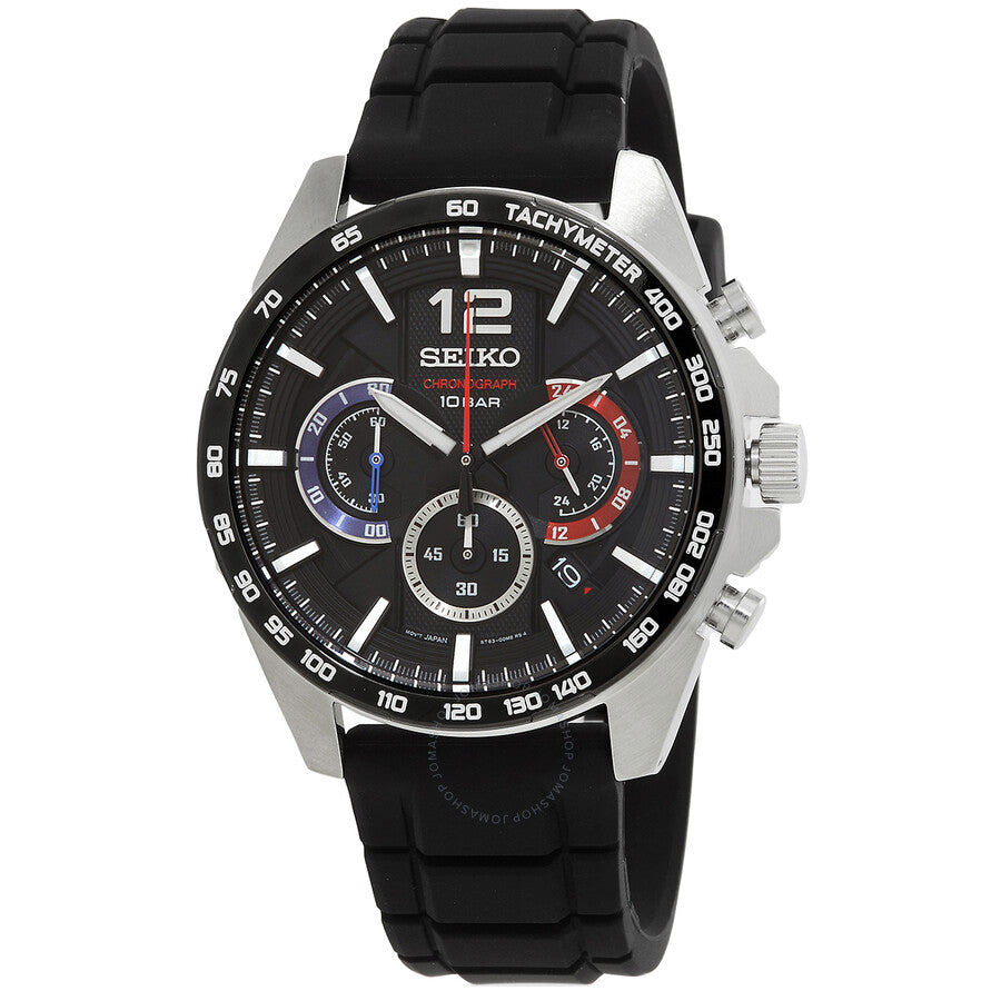 Seiko Essentials Chronograph Quartz Black Dial Men's Watch SSB347P1 - Dawson Watches