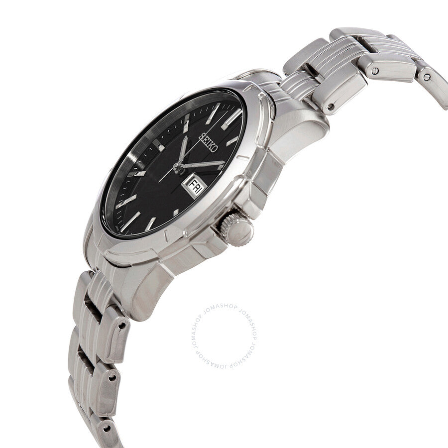 Seiko Essentials Quartz Black Dial Men's Watch SUR355 - The Watches Men & Co #2