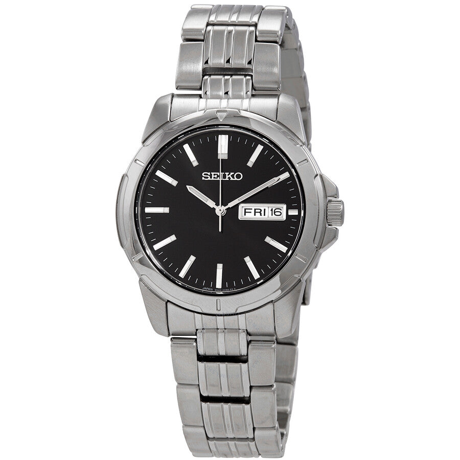 Seiko Essentials Quartz Black Dial Men's Watch SUR355 - Dawson Watches