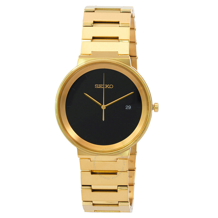 Seiko Essentials Quartz Black Dial Men's Watch SUR488 - The Watches Men & Co