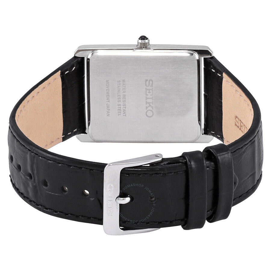 Seiko Essentials Quartz White Dial Black Leather Men's Watch SWR049 - Dawson Watches #3