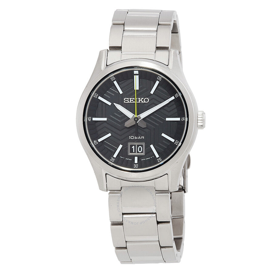 Seiko quartz Black Dial Men's Watch SUR535 - Dawson Watches