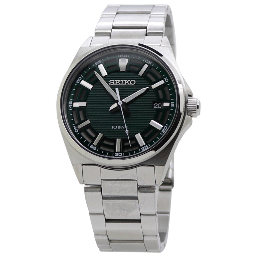 Seiko Quartz Green Dial Stainless Steel Men's Watch SUR503P1 - Dawson Watches