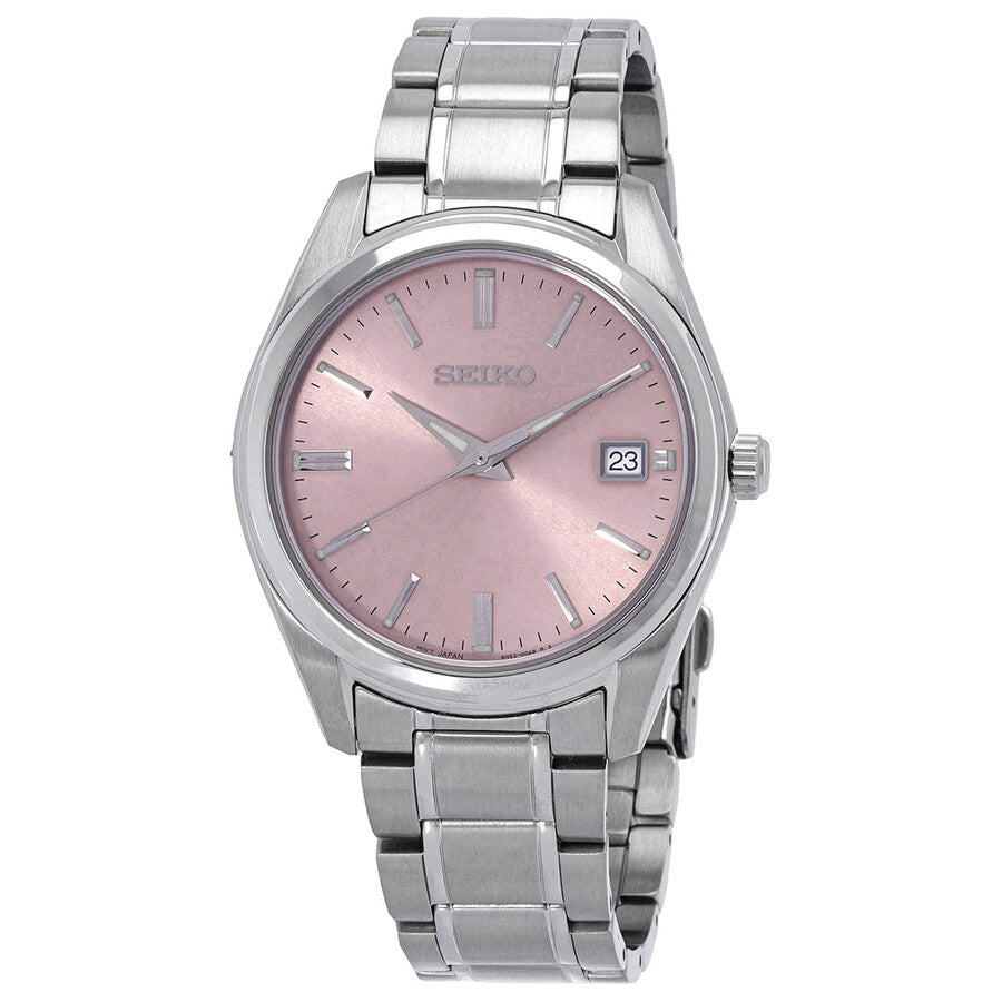 Seiko Quartz Pink Dial Men's Watch SUR523 - Dawson Watches
