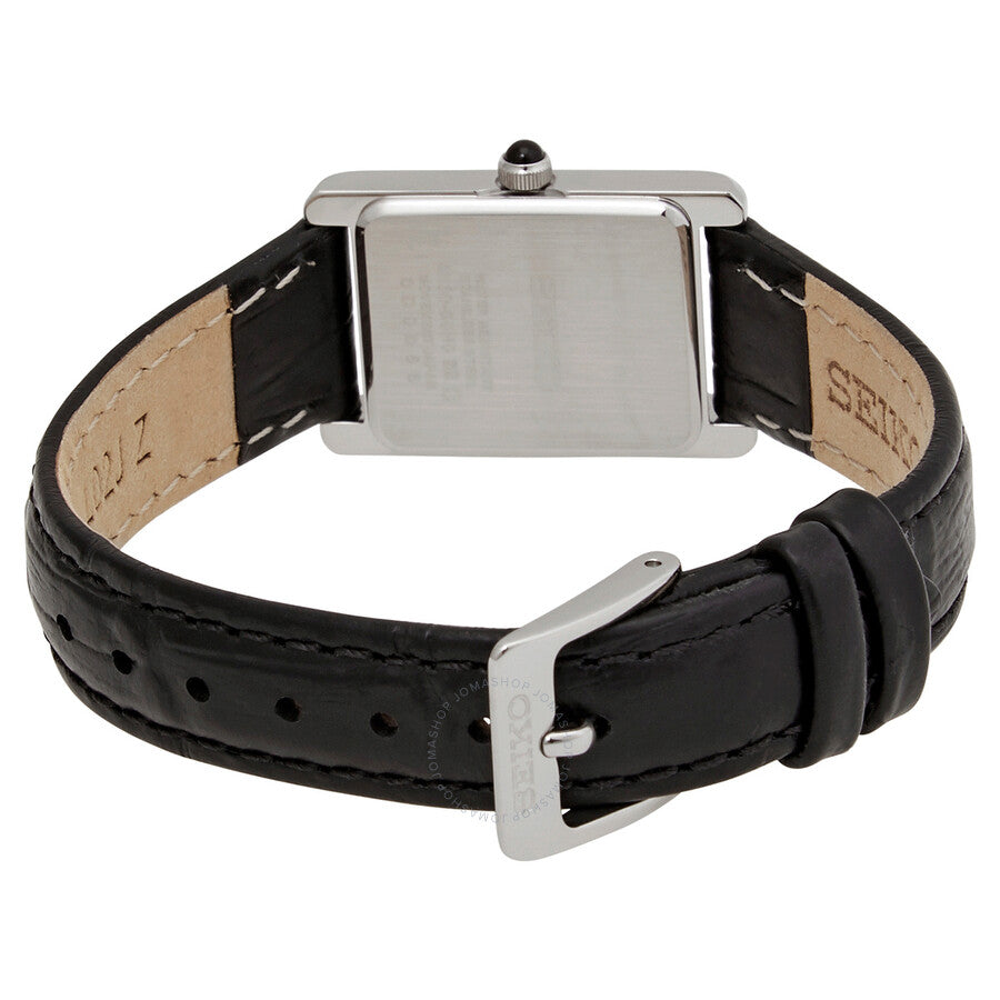 Seiko Quartz White Dial Black Leather Ladies Watch SWR053 - Dawson Watches #3