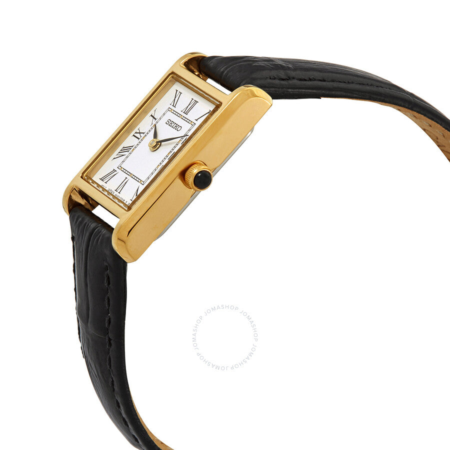 Seiko Quartz White Dial Black Leather Ladies Watch SWR054 - Dawson Watches #2