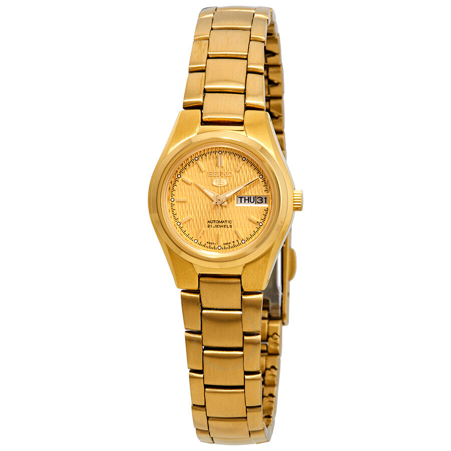 Seiko Series 5 Automatic Gold Dial Ladies Watch SYMC18 - The Watches Men & Co