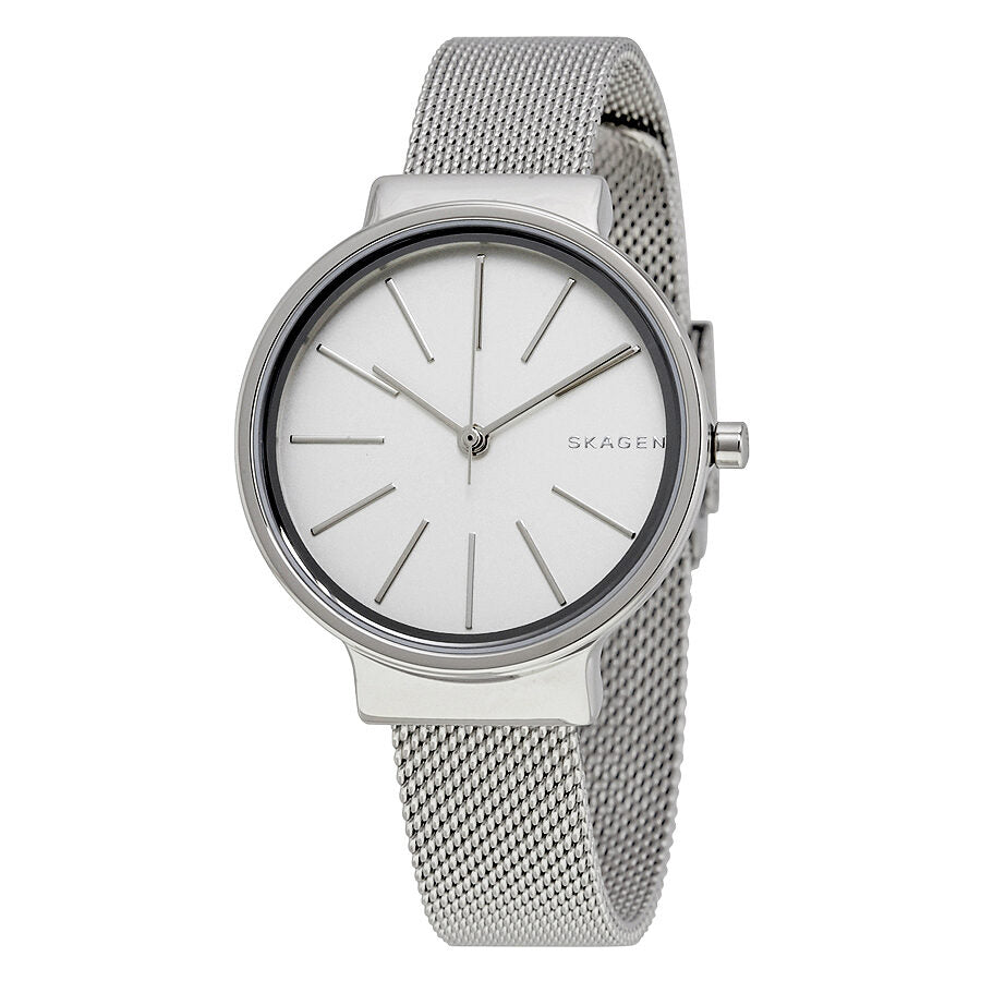 Skagen Ancher White Dial Steel Mesh Ladies Watch SKW2478 - Dawson Watches