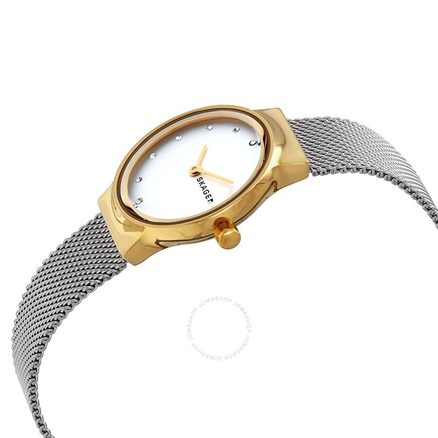 Skagen Freja White Dial Stainless Steel Mesh Ladies Watch SKW2666 - Dawson Watches #2