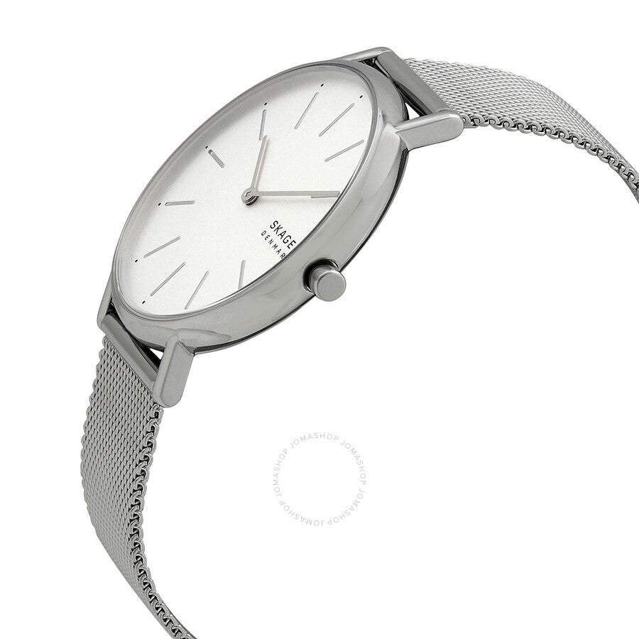 Skagen Signatur Quartz White Dial Stainless Steel Mesh Ladies Watch SKW2785 - Dawson Watches #2