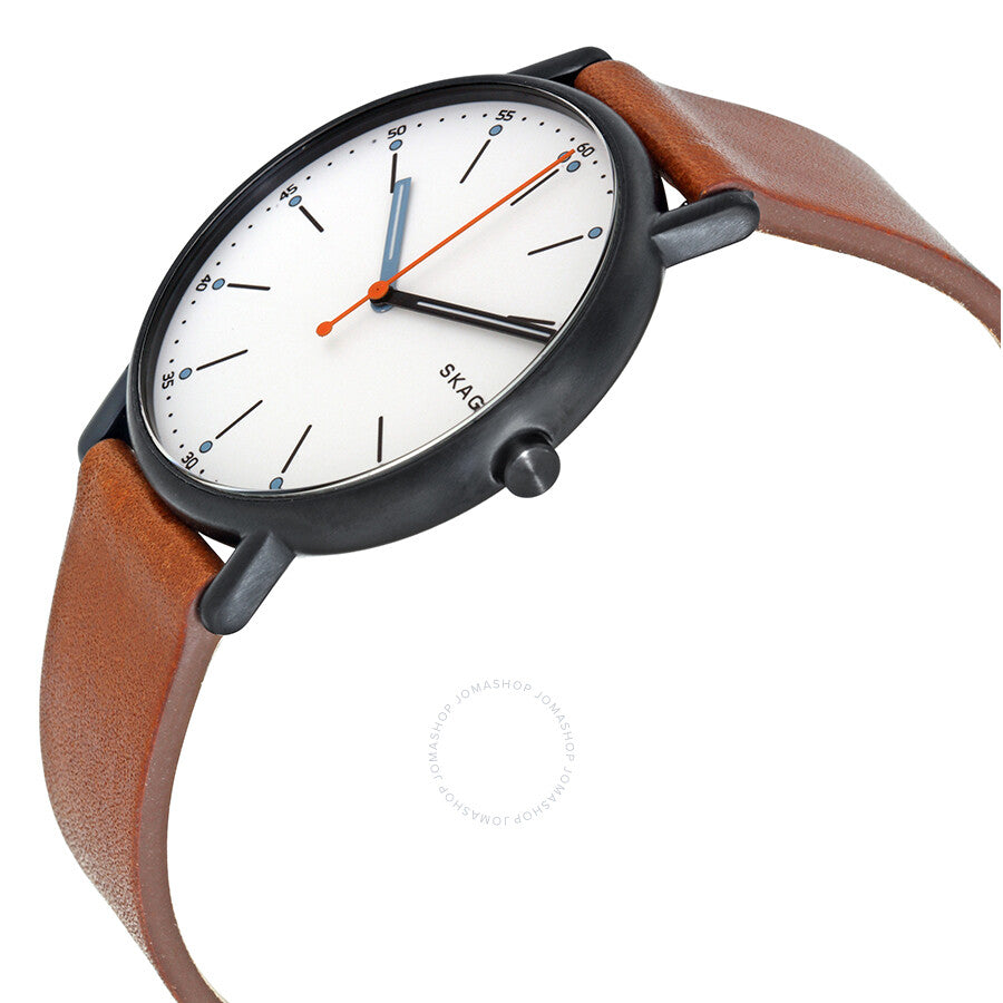 Skagen Signature Diamond White Dial Brown Leather Men's Watch SKW6374 - Dawson Watches #2