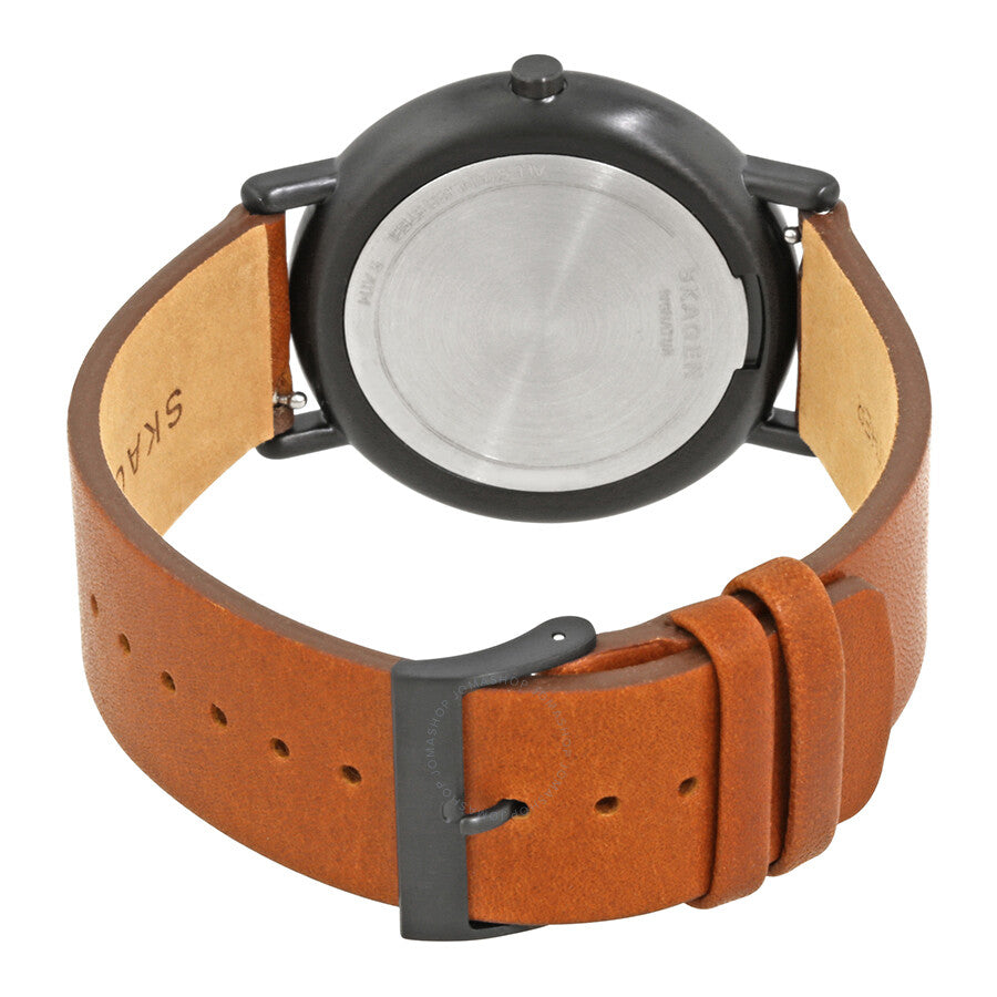 Skagen Signature Diamond White Dial Brown Leather Men's Watch SKW6374 - Dawson Watches #3