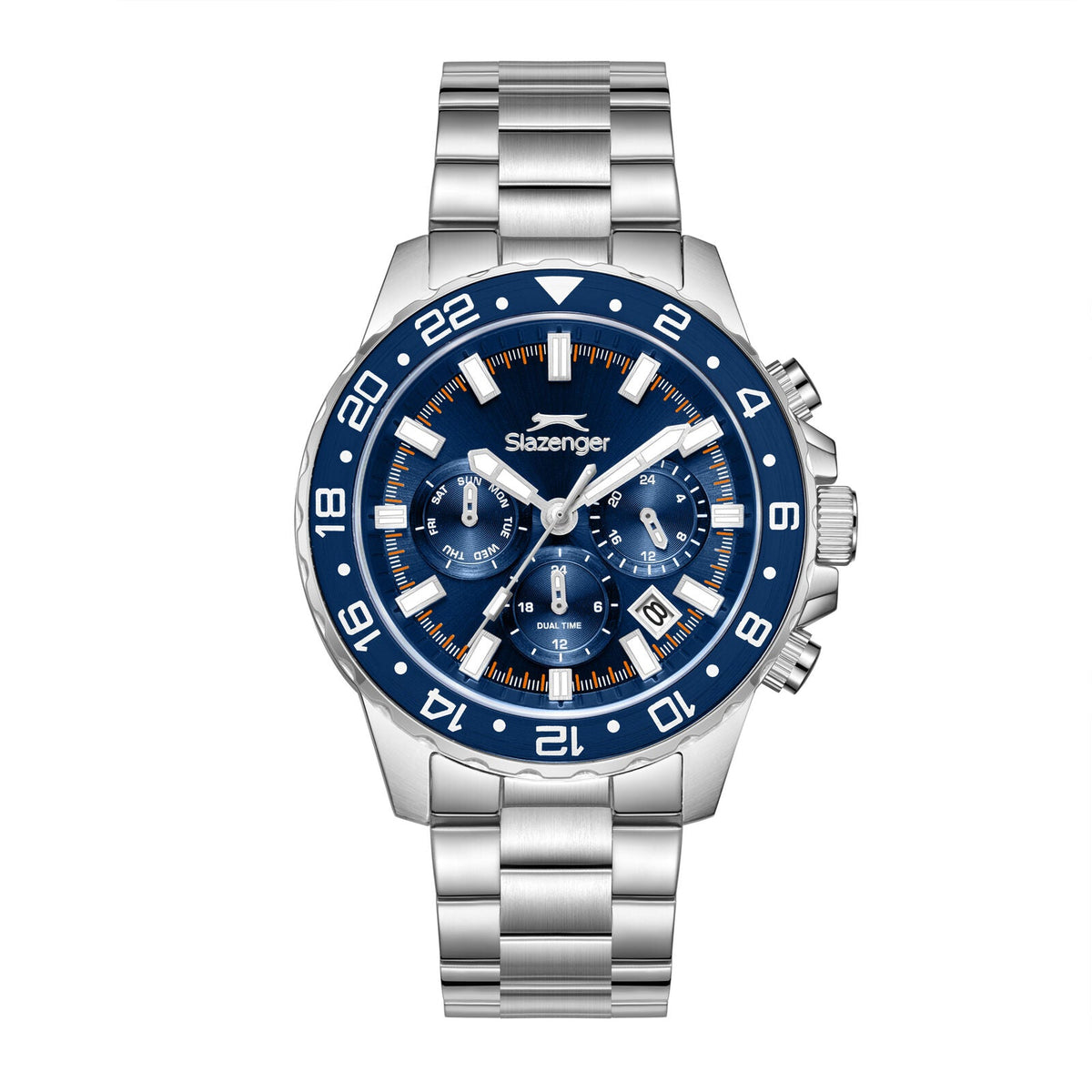 Slazenger Multifunction Blue Dial Silver Watch - SL.09.2552.2.02