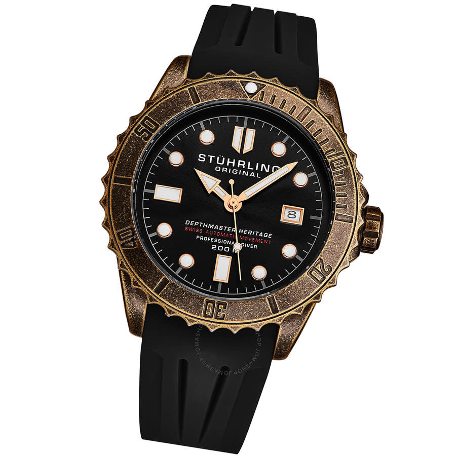 Stuhrling Original Aquadiver Automatic Black Dial Men's Watch M16759 - The Watches Men & Co #2