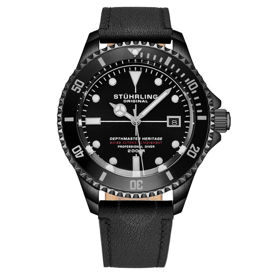 Stuhrling Original Aquadiver Automatic Black Dial Men's Watch M17101 - Dawson Watches